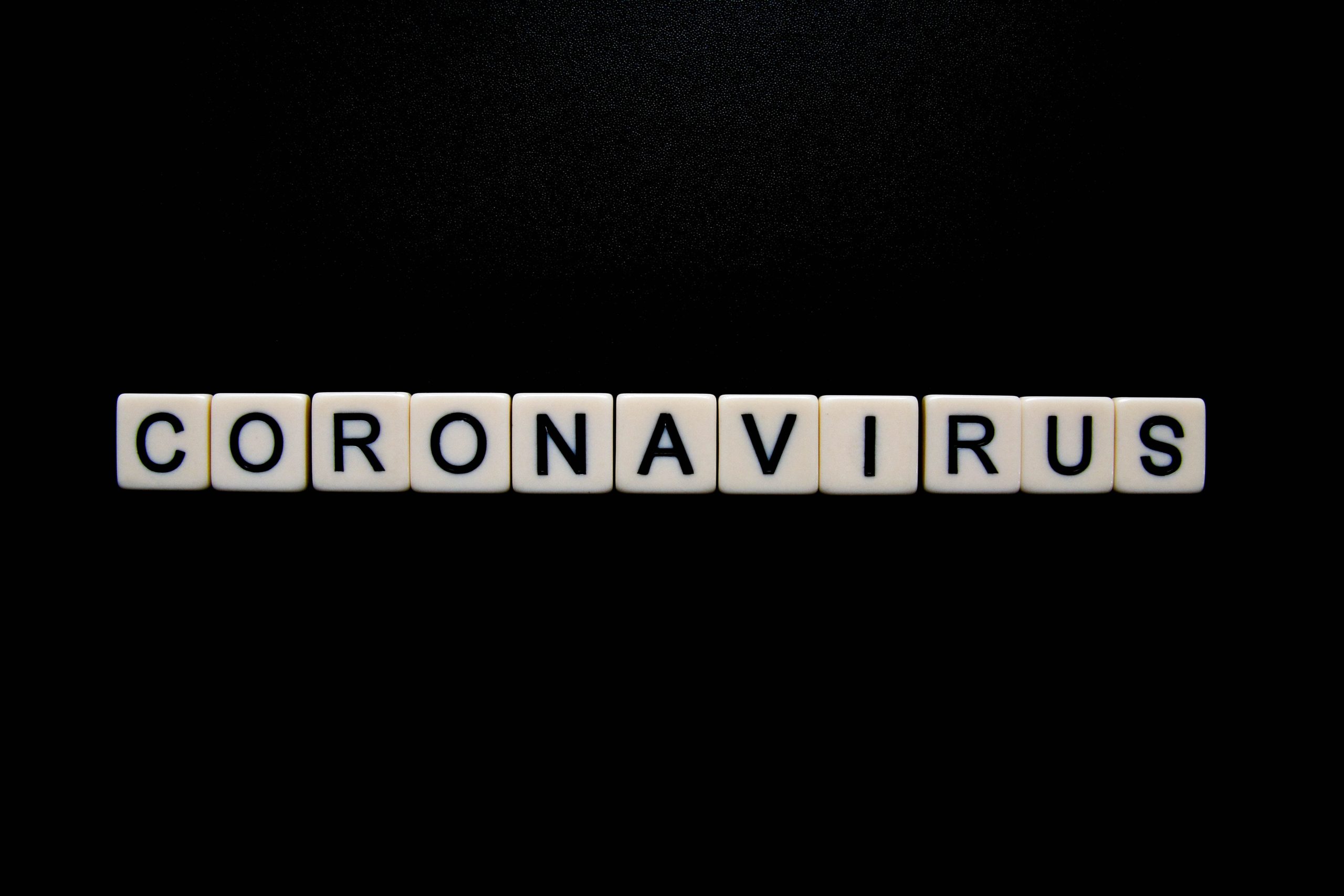 Coronavirus on black background
