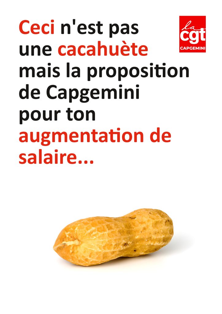 Image d'une cacahuète : "CEci n'est pas une cacahuète, mais la proposition de Capgemini pour ton augmentation de salaire"