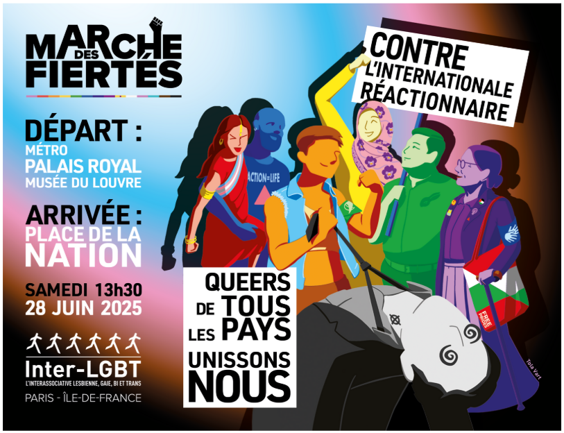 Affiche de la marche des fiertés parisienne du 28 juin