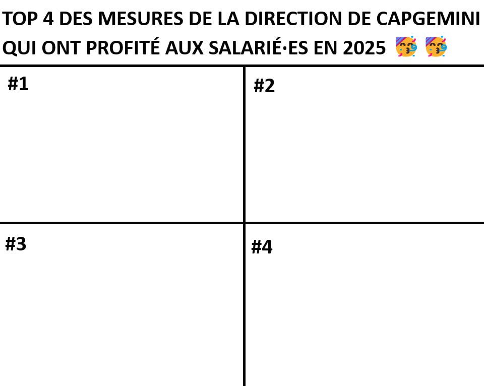 Meme : Top 4 des mesures de la direction de cap qui ont profité aux salarié·es en 2025… Suivi d'un tableau vide !