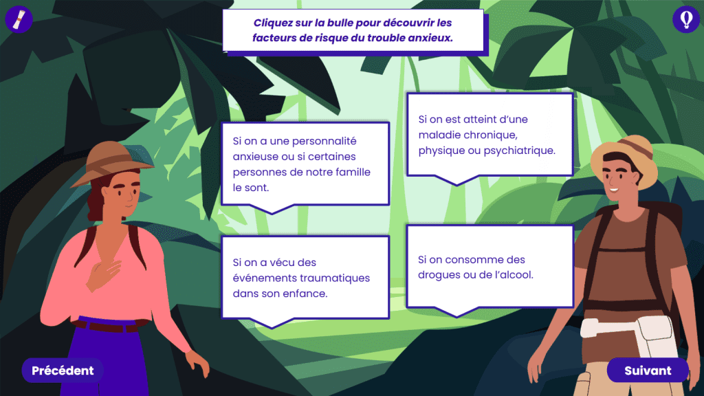 Formation Odyssée de la santé mentale. Liste non exhaustive des risques du trouble anxieux