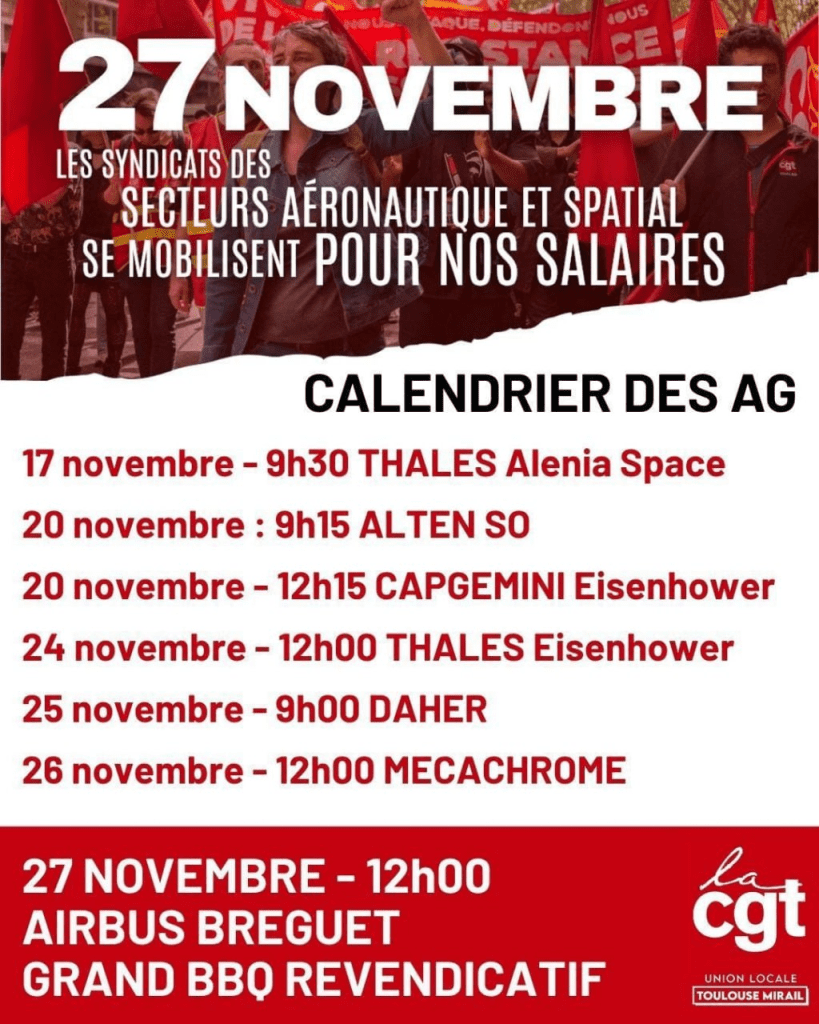 Calendrier des AG de la coordination aéro et spatiale